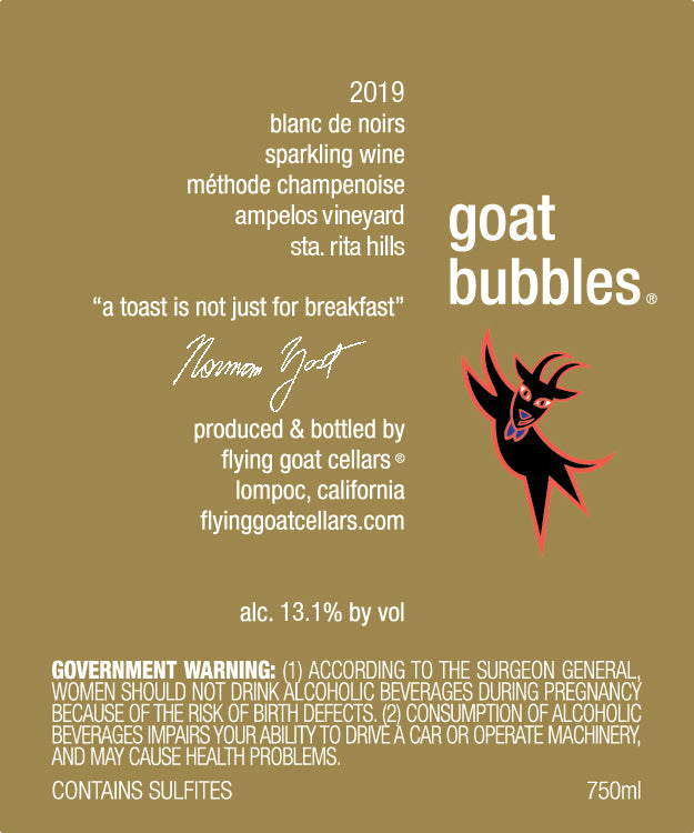 2019 Goat Bubbles, Blanc de Noirs Ampelos