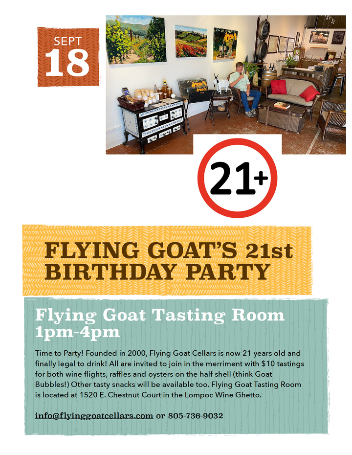 Flying Goat's 21st Birthday Party: Finally Legal to Drink Our Wine!