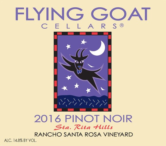 2016 Pinot Noir, Rancho Santa Rosa Vineyard Label Image